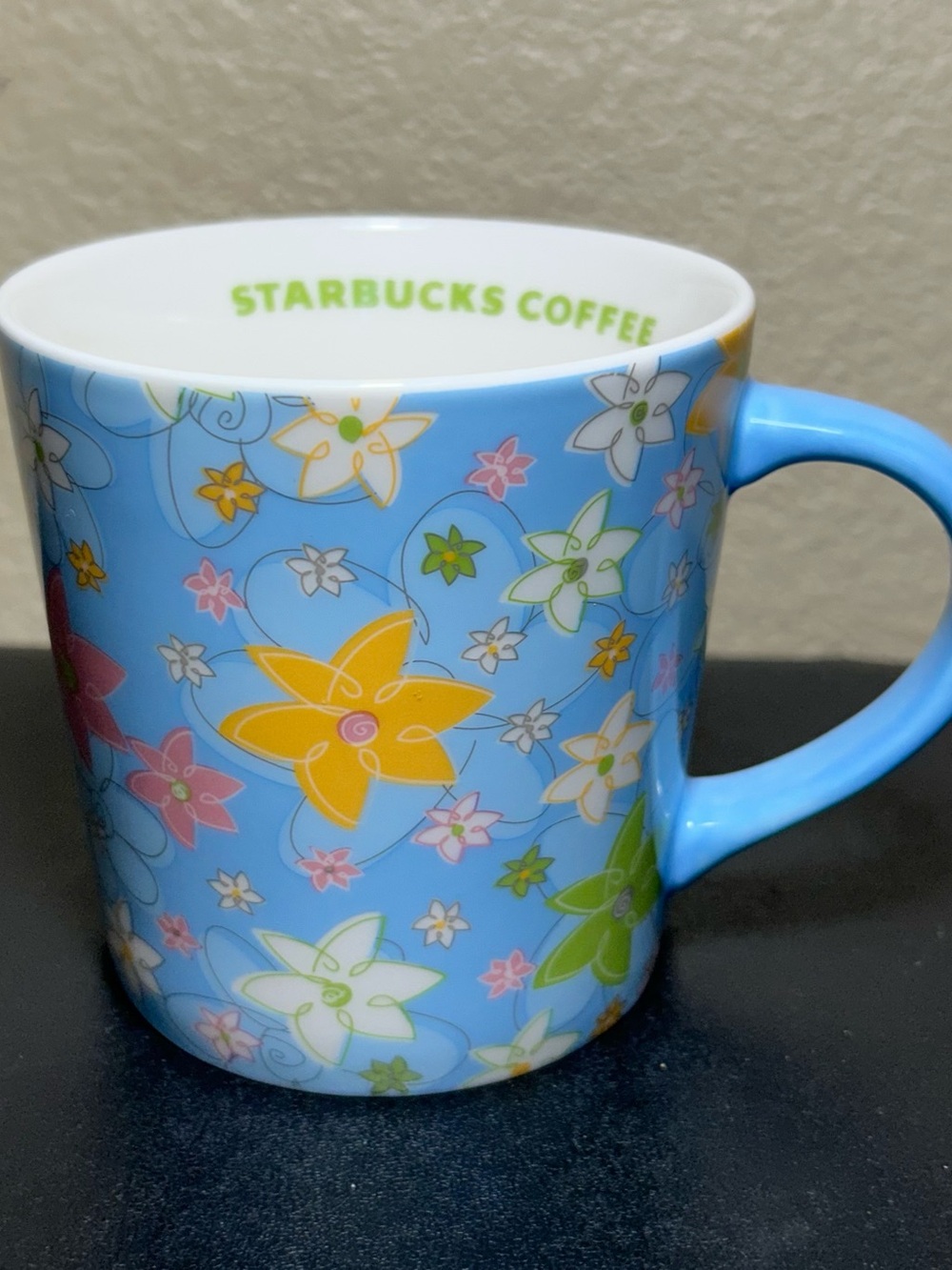 Starbucks Blue Floral Pattern Ceramic Mug 2005 Collectible Vintage